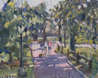 New York City Original Plein Air Oil Painting - Central Park