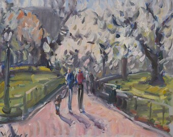 New York City Original Plein Air Oil Painting - Central Park