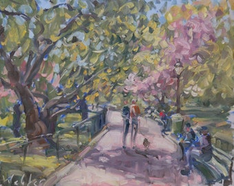 New York City Original Plein Air Oil Painting - Central Park