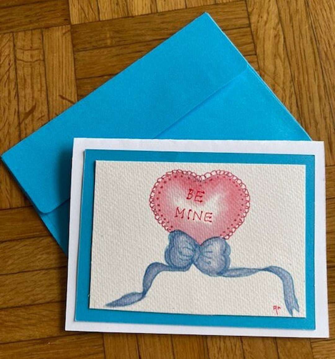 Hand Painted Watercolor Valentine Card - Etsy