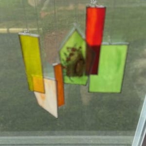 Stained Glass With Painted Design Suncatcher/Mobile
