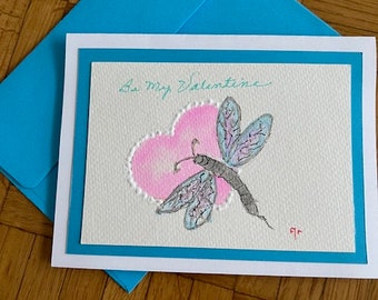 Hand Painted Watercolor Valentine Card