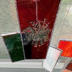 Stained Glass With Painted Design Suncatcher/Mobile