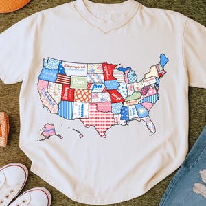Preppy America USA Karte PNG | Kokette Juli 4 | Retro USA Blumen Sublimation | Bibel Vers Png | Christliches Inspirationsdesign
