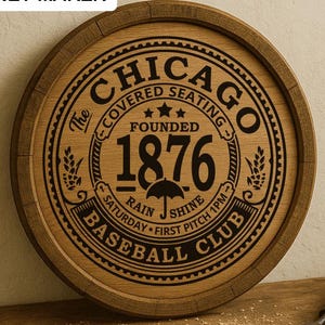 Arquivo de gravação a laser do Chicago Cubs – SVG redondo DXF PNG – Pronto para Glowforge – Arte em cavernas – Download instantâneo – Personalização com luz