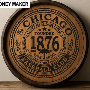 Arquivos CNC do Chicago Cubs para madeira – Redondo SVG - DXF - PNG – Pronto para entalhe em roteador – Personalização leve disponível – Download digital