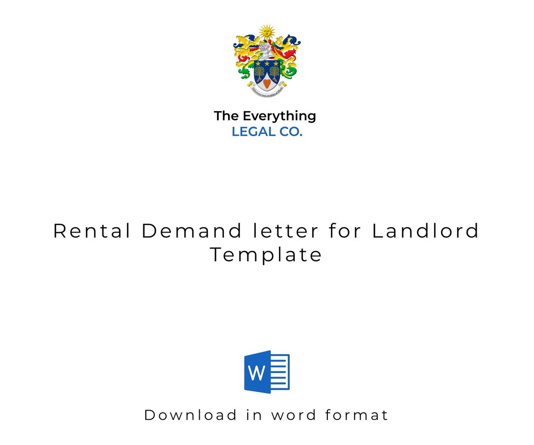 Rental Demand Letter for Landlord Template - | Digital Download in Word ...