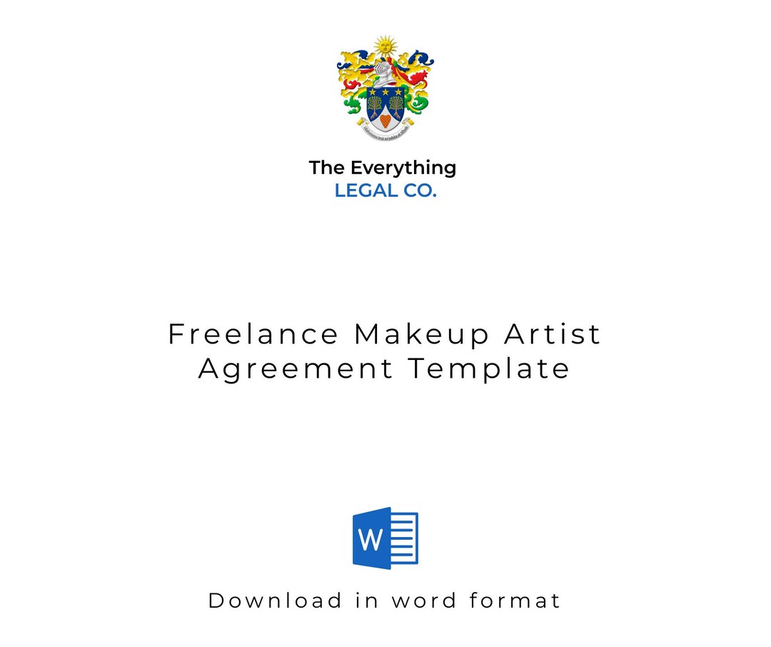Freelance Makeup Artist Agreement Template Digital Download in Word