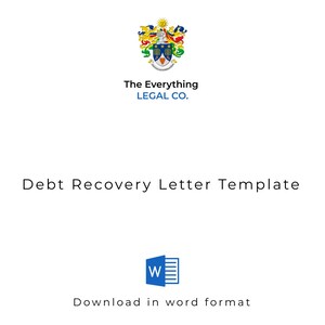 Modelo de carta de cobro de deudas / Descarga digital en documento Word / Formato fácil de editar