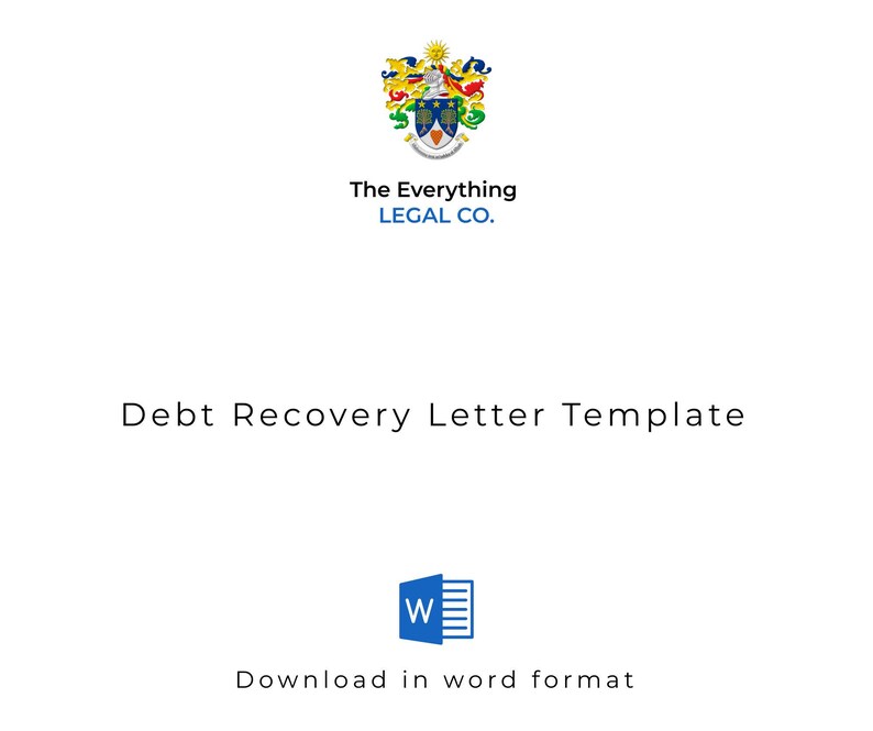 Debt Recovery Letter Template Digital Download in Word Document