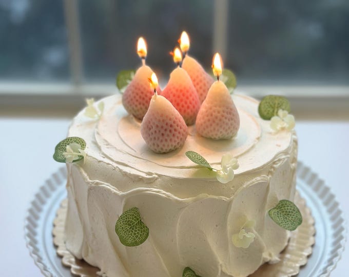 Pineberry Candle Set, Cake Topper