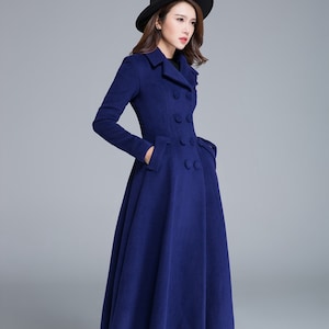 Vintage Inspired Long Wool Coat, Winter Coat Women, Wool Coat Women ...