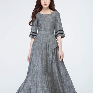 Grey dress, linen dress, maxi dress 1698 Grey dress, linen dress, maxi dress 1698