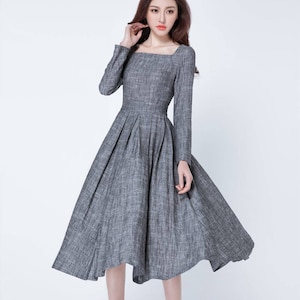 Fit and flare linen maxi dress 1718# Fit and flare linen maxi dress 1718#