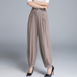 Linen casual pants, Long linen pants women, linen pants pockets, made to order, baggy pants, woman pants, gift ideas, linen clothing 1665 image 3