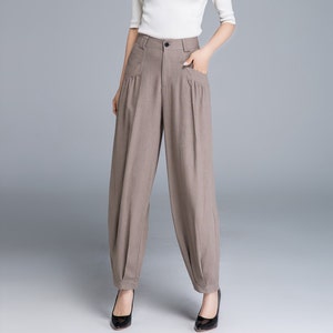 Linen casual pants, Long linen pants women, linen pants pockets, made to order, baggy pants, woman pants, gift ideas, linen clothing 1665 image 5