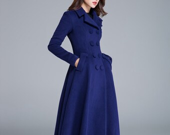 fit and flare coat Swing Coat double breasted coat dress