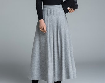 Grey skirt wool skirt knee length skirt winter skirt skirt | Etsy