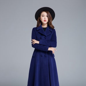 Long Wool Coat, Blue Wool Coat, Winter Coat Women, Wool Coat Women, Double  Breasted Wool Coat, Vintage Inspired Long Wool Coat 1685 -  Canada