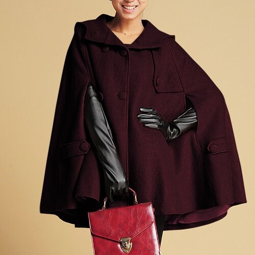 warm winter cape coat