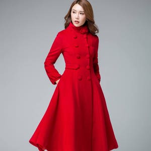 Long red coats for ladies hot sale