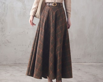 Vintage Wool Skirt Walking Skirt 90s Charcoal Skirt Etsy UK