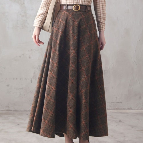 Wool Skirt/maxi Skirt/winter Skirt/a-line Skirt/pleated - Etsy