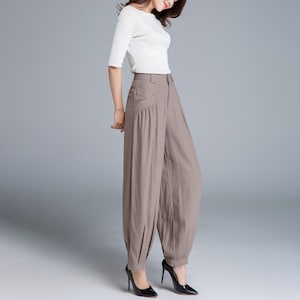 Linen casual pants, Long linen pants women, linen pants pockets, made to order, baggy pants, woman pants, gift ideas, linen clothing 1665 image 1