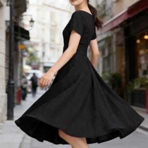 fit and flare midi white dress Azzedine Alaia Paris. Vintage Black Metallic Knit Square Neck Mini Flare Dress main image 0