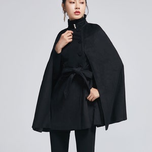 Wool Cape Coat, Hooded Wool Cape Coat, Winter Cape Coat Wool Cape Coat, Hooded Wool Cape Coat, Winter Cape Coat