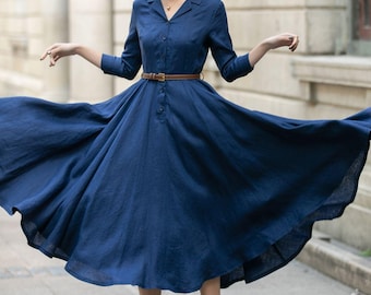 ワンピース VALLO DE NEAR Lia shirts dress Navy Leah Jersey T-shirt Dress-French Navy, Mono Wave | Boden USA