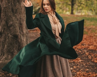 dark green wrap coat
