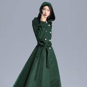 Wool Coat, Army Green Wool Coat, Military Coat Women, Double Wool Coat, Army Green Wool Coat, Military Coat Women, Double