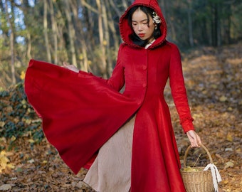 Vintage inspired Wool Swing Hooded Coat 2497 Vintage inspired Wool Swing Hooded Coat 2497