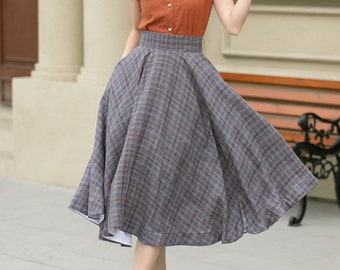 Linen Plaid Skirt, Swing Midi Linen Skirt, Circle Skirt, Summer Skirt Women, High Waisted Linen Skirt, Retro Tartan Skirt, Xiaolizi 4952 - Etsy Linen Plaid Skirt, Swing Midi Linen Skirt, Circle Skirt, Summer Skirt Women, High Waisted Linen Skirt, Retro Tartan Skirt, Xiaolizi 4952 - Etsy