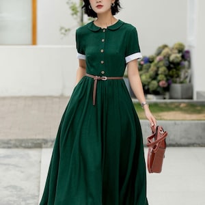 Green Button Dress - Etsy