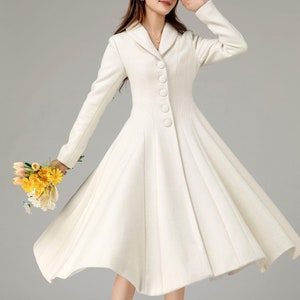 White prom wedding wool coat women 5485 White prom wedding wool coat women 5485