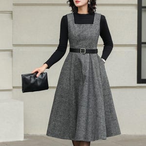 classic tweed midi dress Donna Karan Women's Notched Lapel Striped Sheath Dress - Cream/Vapor