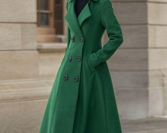 雰囲気◎ ~00's Japan製 Green Wool Half Coat 雰囲気◎ ~00's Japan製 Green Wool Half Coat 雰囲気◎ ~00´s