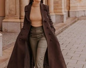 Vintage Inspired Maxi Wool Coat, Women's Wool Coat, Warm