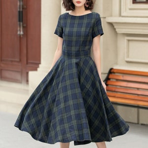Plaid Midi Dress - Etsy