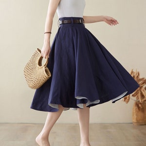 【OHESHIO】★CHECK FRILL MIDI SKIRT NAVY★25SS★人気★ Pieces shirred waist frill hem midi skirt co-ord in navy