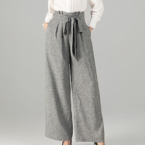 Womens Gray Long Palazzo pants 5718 Womens Gray Long Palazzo pants 5718