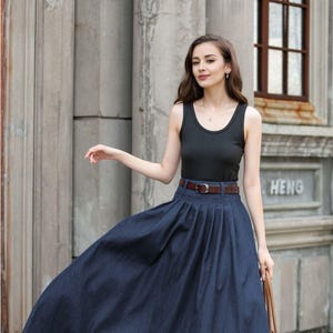 Long Denim Maxi Skirt for Women 5780 Long Denim Maxi Skirt for Women 5780