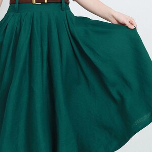 Green Pleated High Waist Skirt Women 5737 Green Pleated High Waist Skirt Women 5737