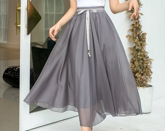 Gray chiffon skirt Clearance