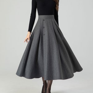 Button down midi winter wool skirt 4557 Button down midi winter wool skirt 4557