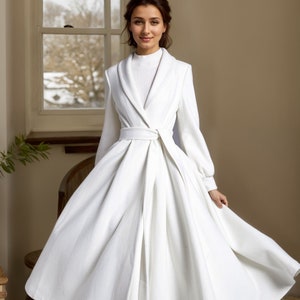 Coat dress white discount