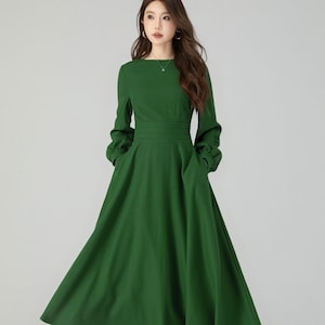 Burgundy swing winter wool dress for women 4550 Burgundy swing winter wool dress for women 4550