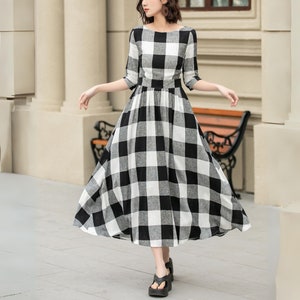 ハーリップトゥ　Lady Checkered Belted Midi Dress ハーリップトゥLady Checkered Belted Midi Dress